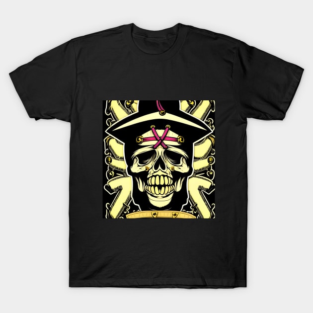 pirate skull artwork T-Shirt by amiflareclothing